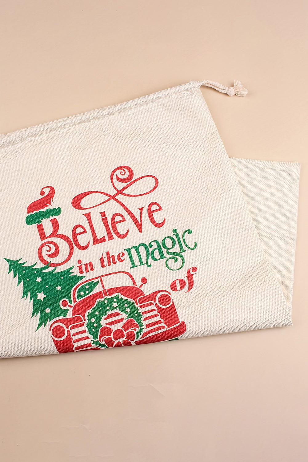 White Drawstring Large Christmas Gift Bag