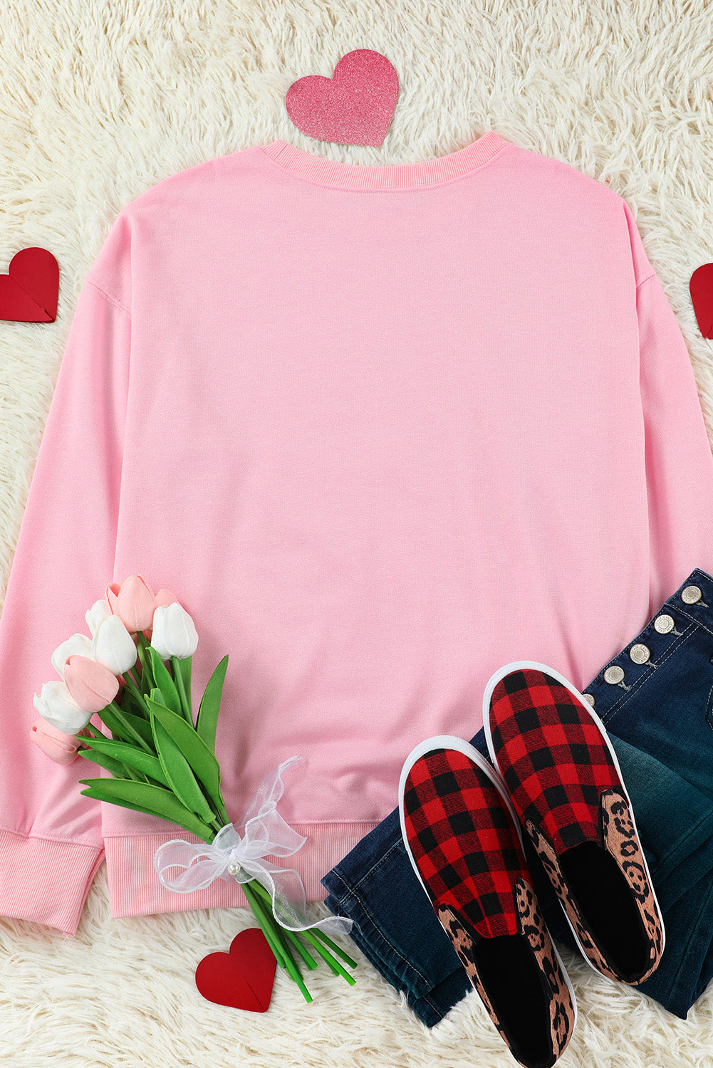 Pink BE MINE Graphic Pullover Sweatshirt