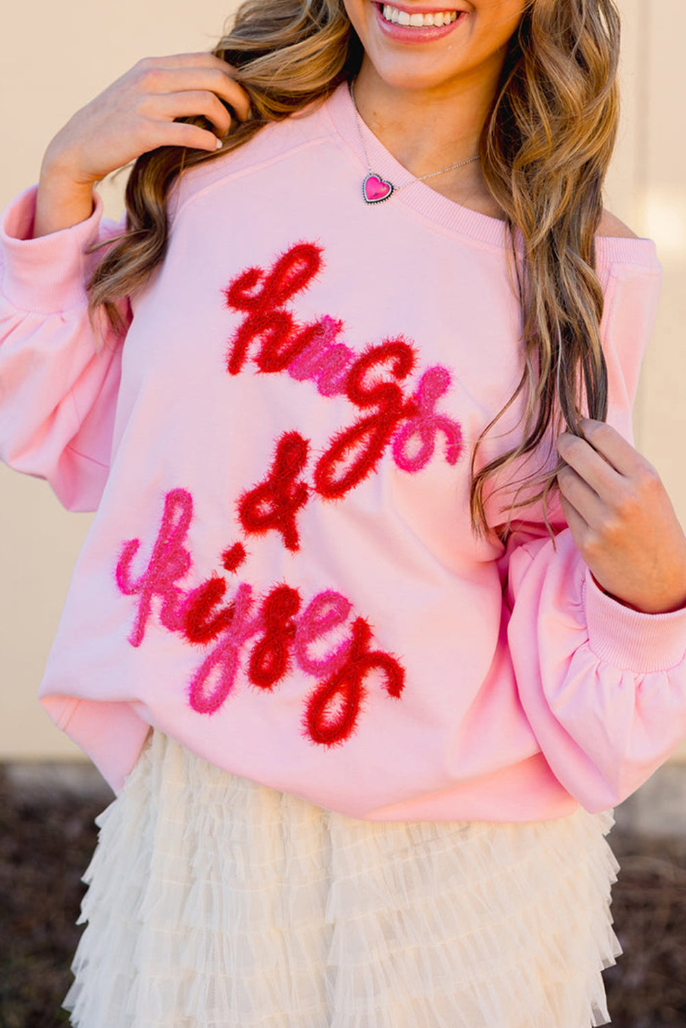 Pink Tinsel Hugs and Kisses Raglan Sleeve Sweatshirt