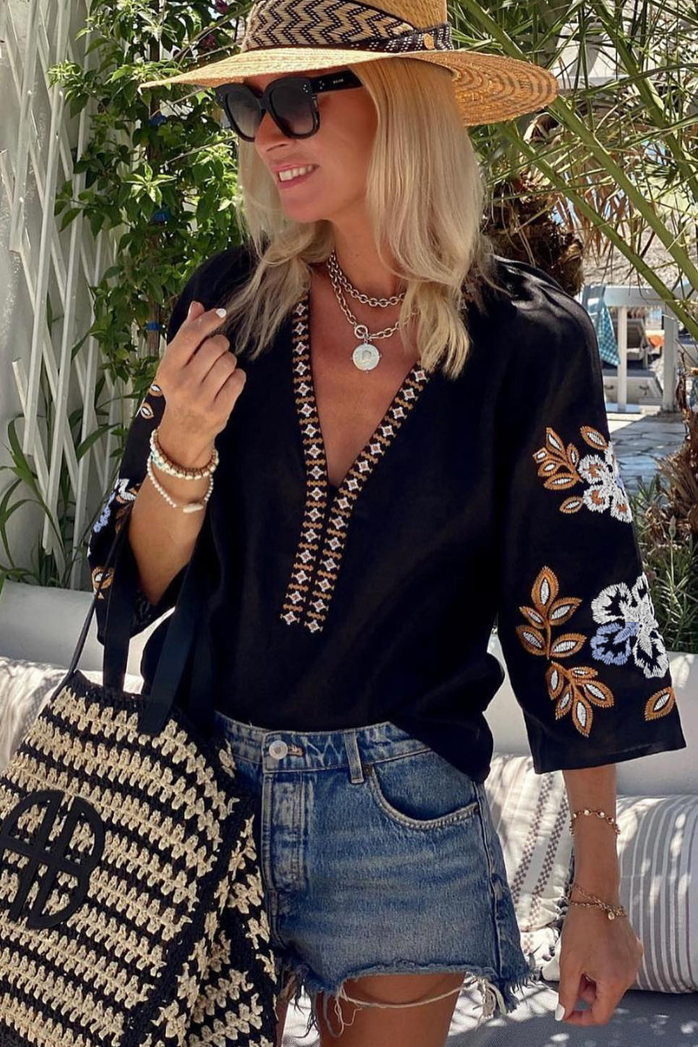 Classy Floral Embroidered Bohemian Blouse