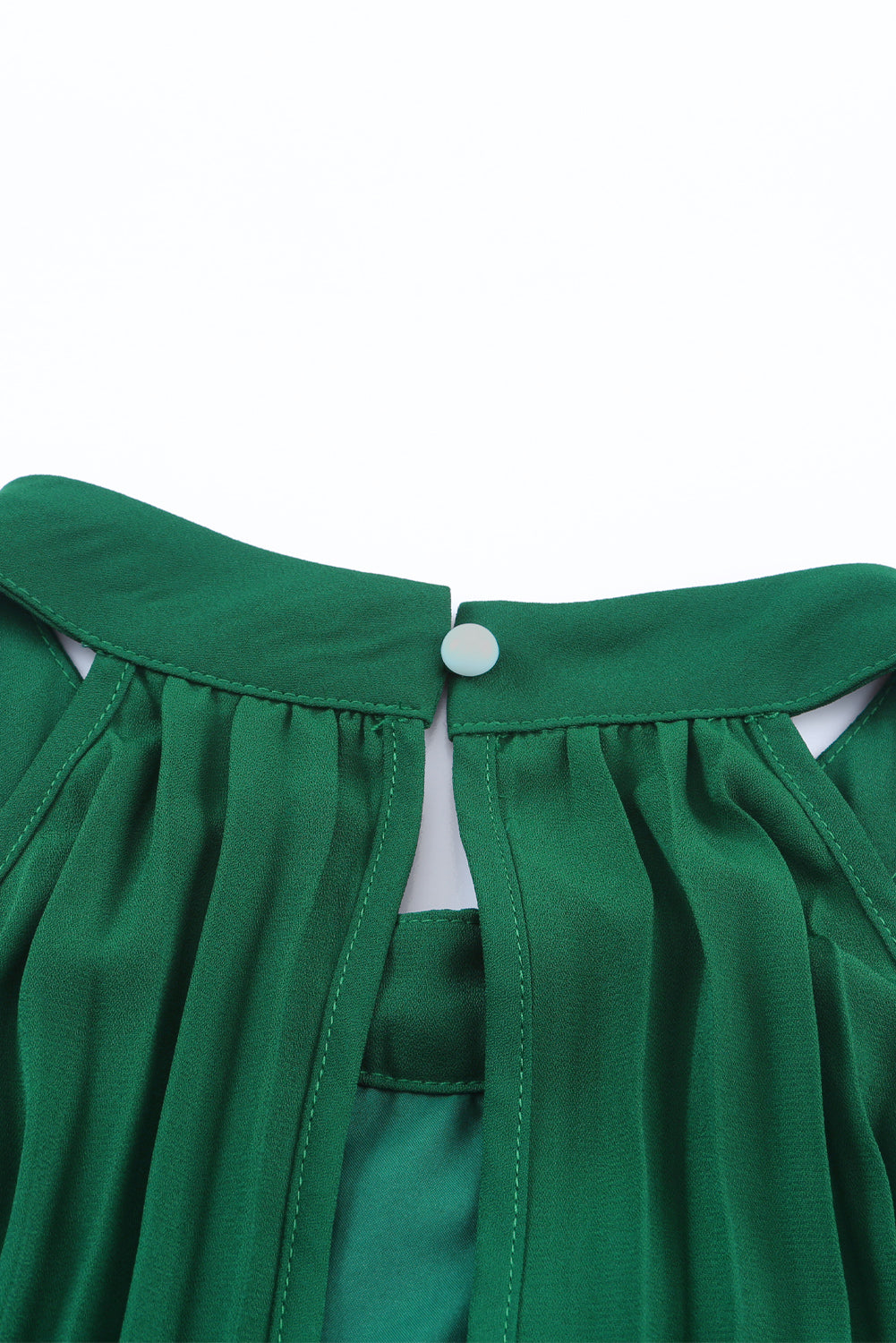 Green Elegant Halter Neck Belted Pleated Wide Leg Jumpsuit
