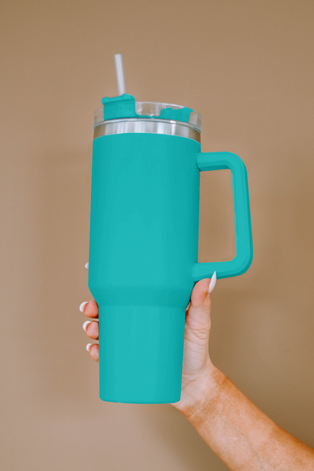 Green 304 Stainless Steel Insulated Tumbler Mug With Straw