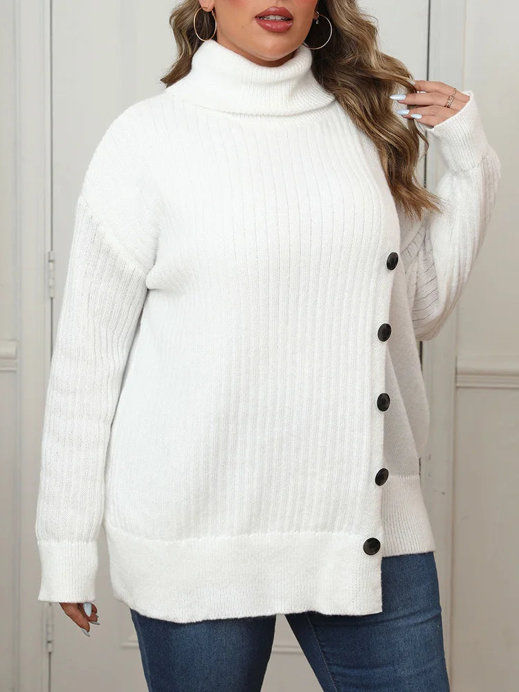 Warm Hearted Drop Shoulder Plus Size Sweater