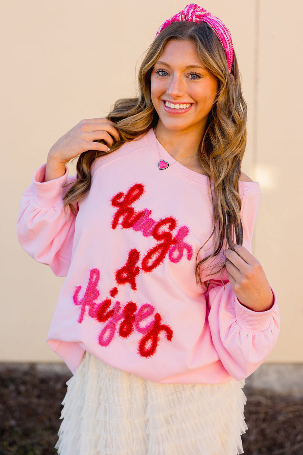 Pink Tinsel Hugs and Kisses Raglan Sleeve Sweatshirt