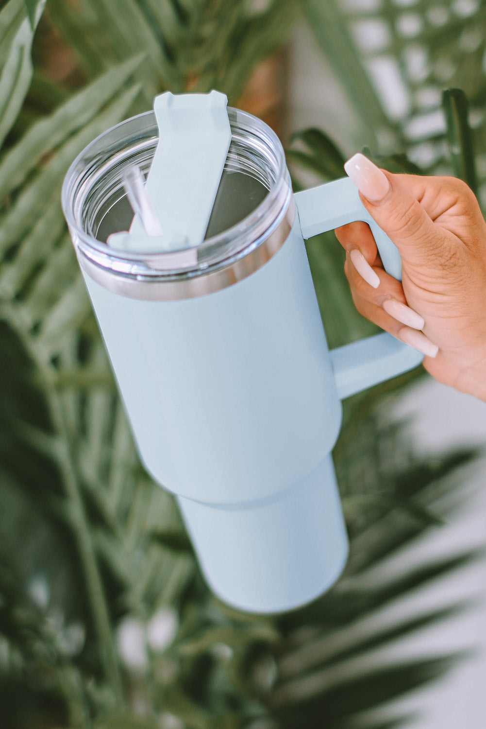 Green 304 Stainless Steel Insulated Tumbler Mug With Straw