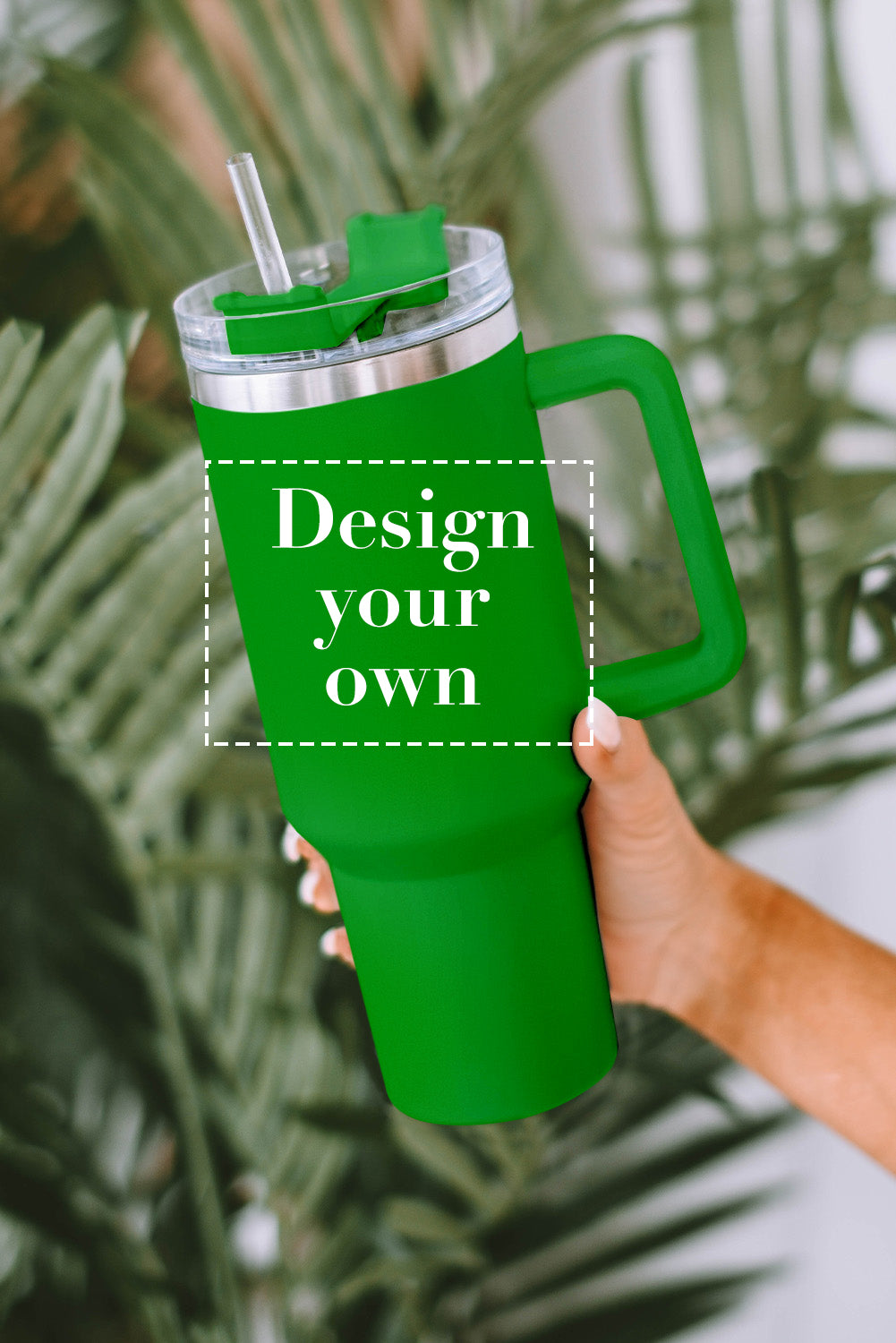 Green 304 Stainless Steel Insulated Tumbler Mug With Straw