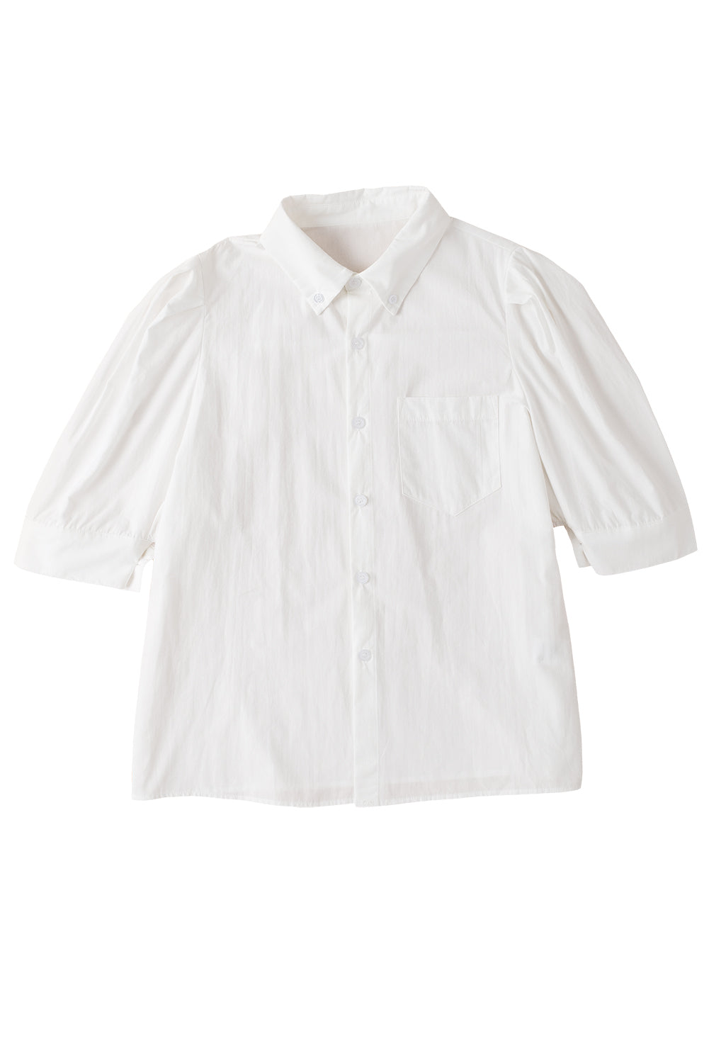 Simplicity Solid white Puff Sleeve Shirt