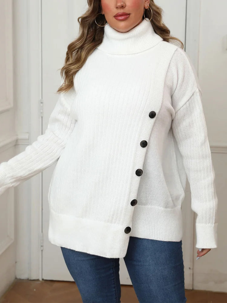 Warm Hearted Drop Shoulder Plus Size Sweater