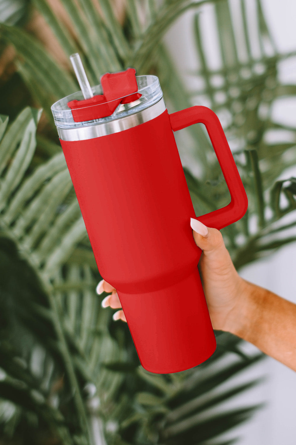 Green 304 Stainless Steel Insulated Tumbler Mug With Straw