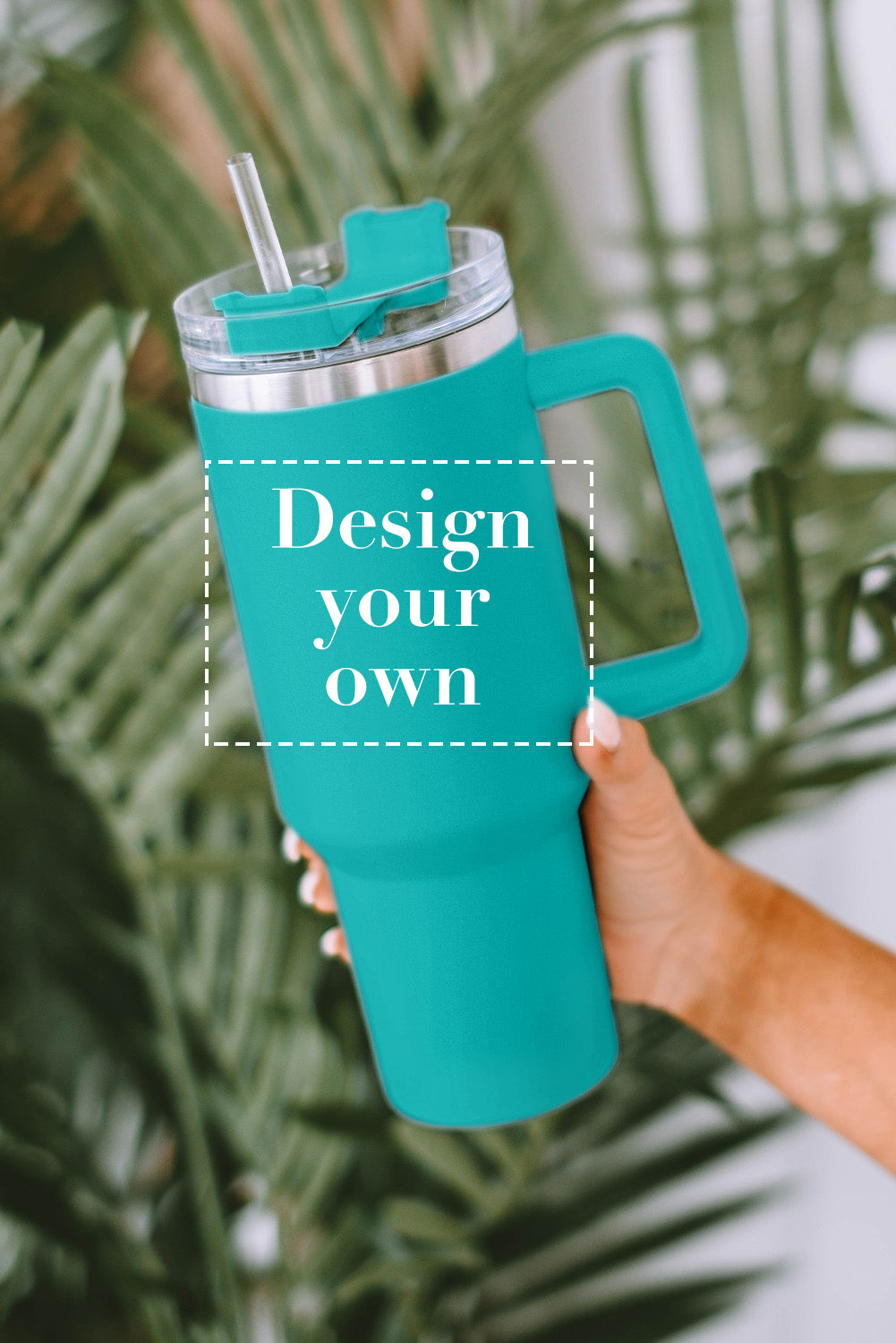 Green 304 Stainless Steel Insulated Tumbler Mug With Straw