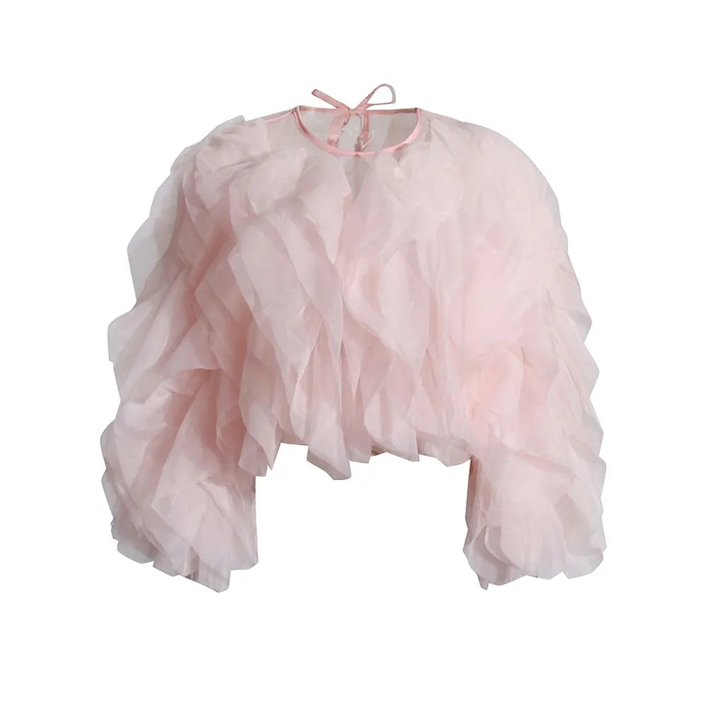 Creating Waves ruffled pullover blouse