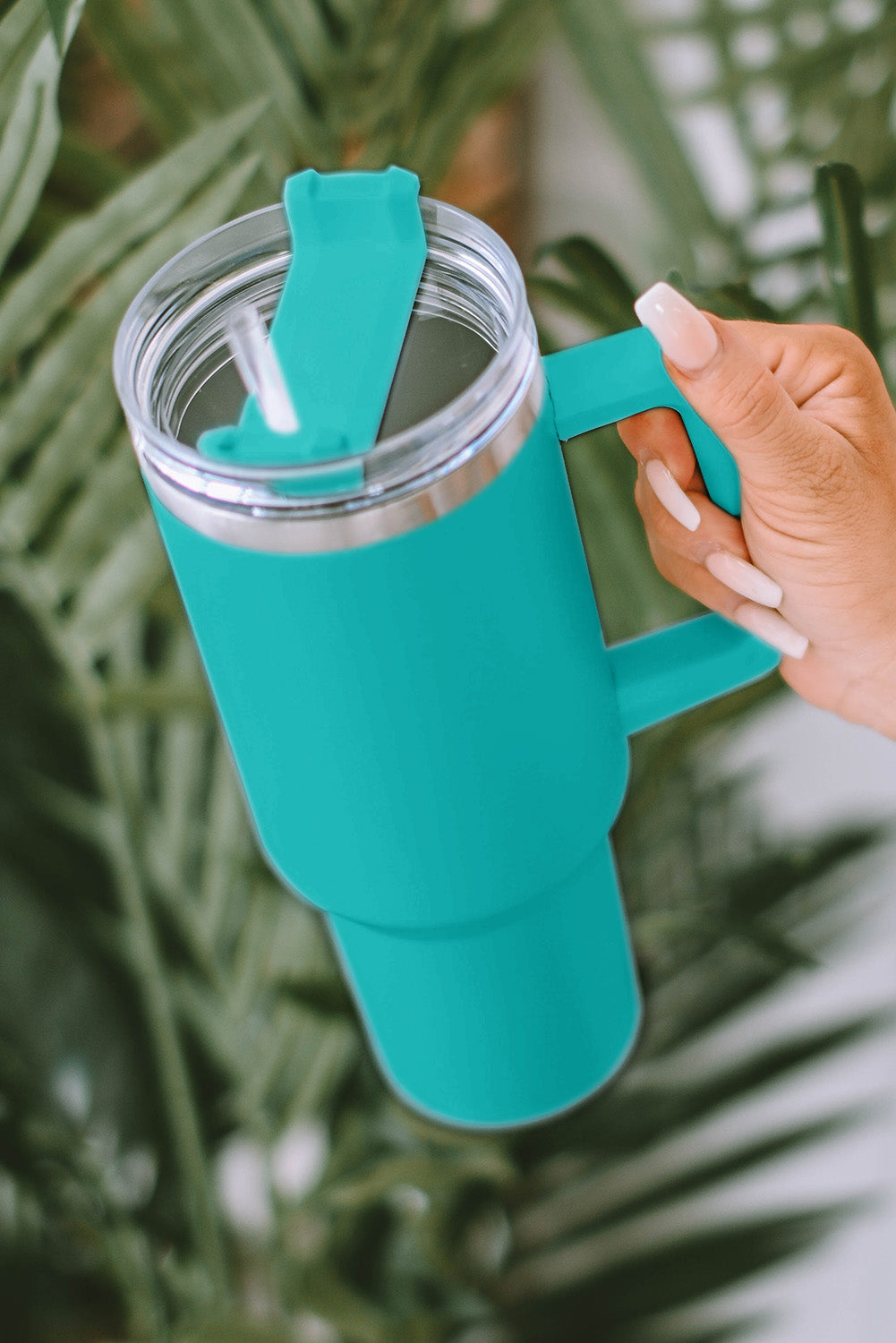 Green 304 Stainless Steel Insulated Tumbler Mug With Straw