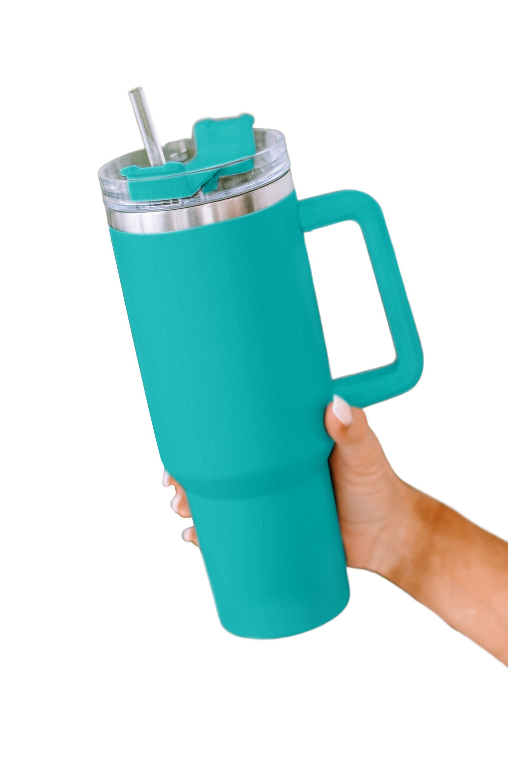 Green 304 Stainless Steel Insulated Tumbler Mug With Straw