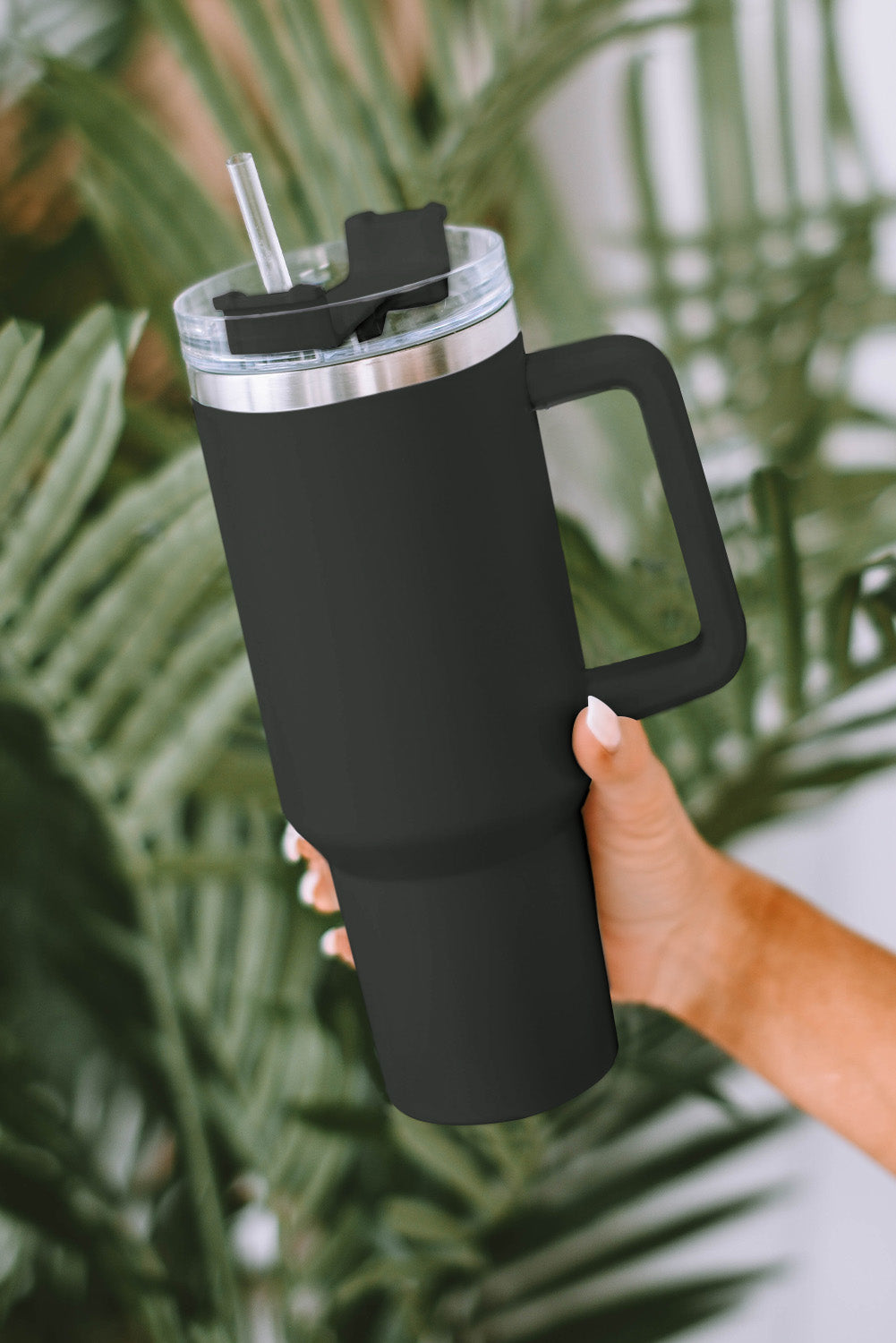 Green 304 Stainless Steel Insulated Tumbler Mug With Straw