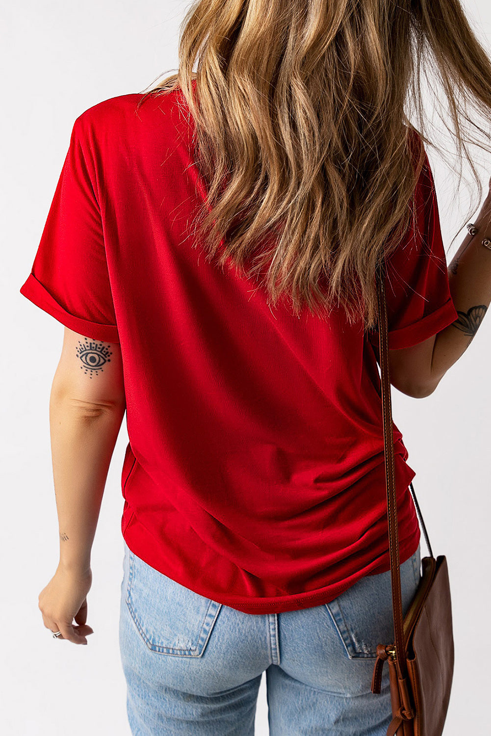 Blank T Shirt - Red Solid Color Basic Crew Neck Tee Customized