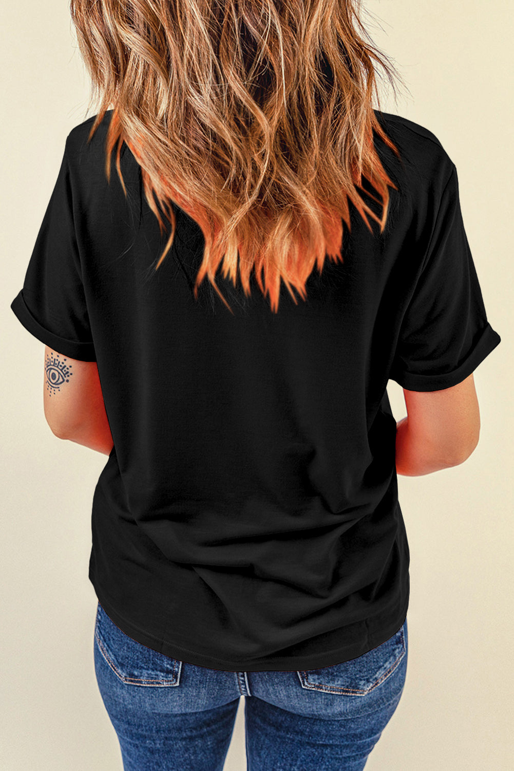 Black Rhinestone HOWDY Graphic Slim Fit Crew Neck T Shirt