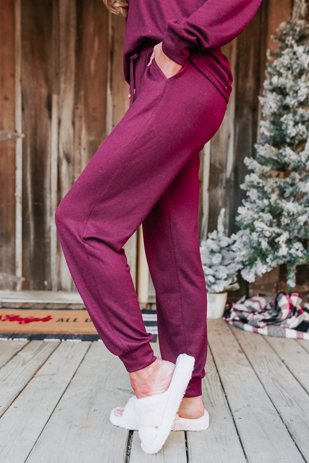 Khaki Long Sleeve Pullover & Jogger Pants Loungewear Set