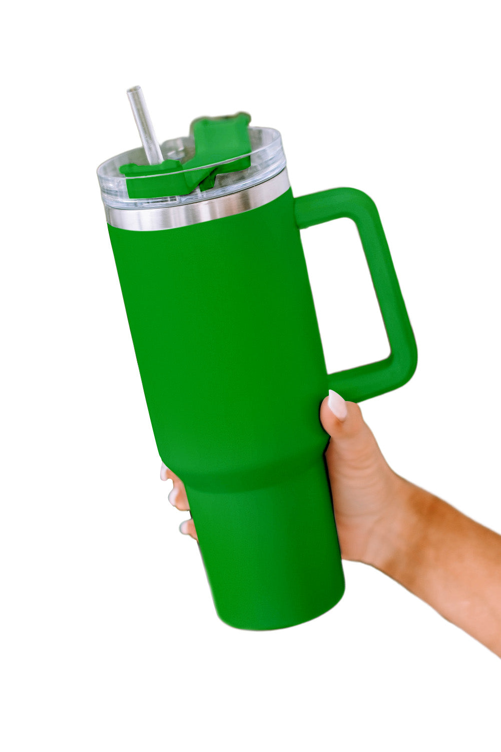 Green 304 Stainless Steel Insulated Tumbler Mug With Straw