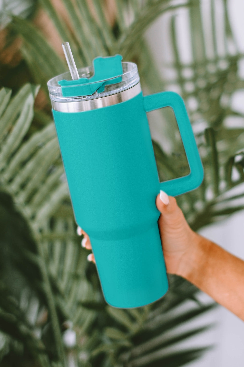 Green 304 Stainless Steel Insulated Tumbler Mug With Straw