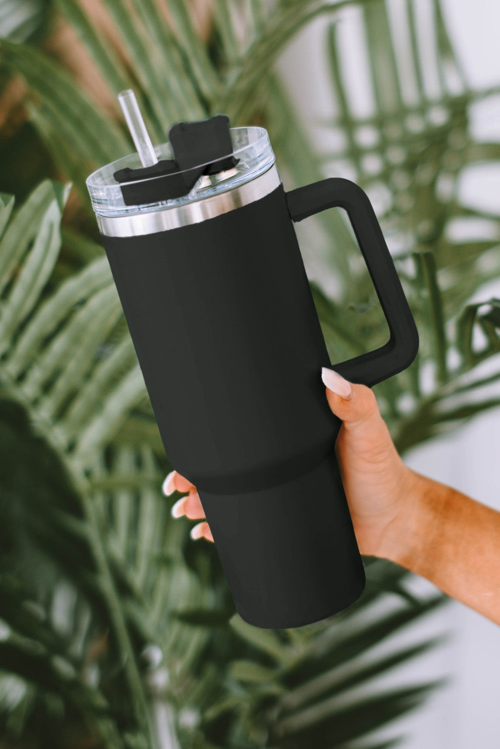 Green 304 Stainless Steel Insulated Tumbler Mug With Straw