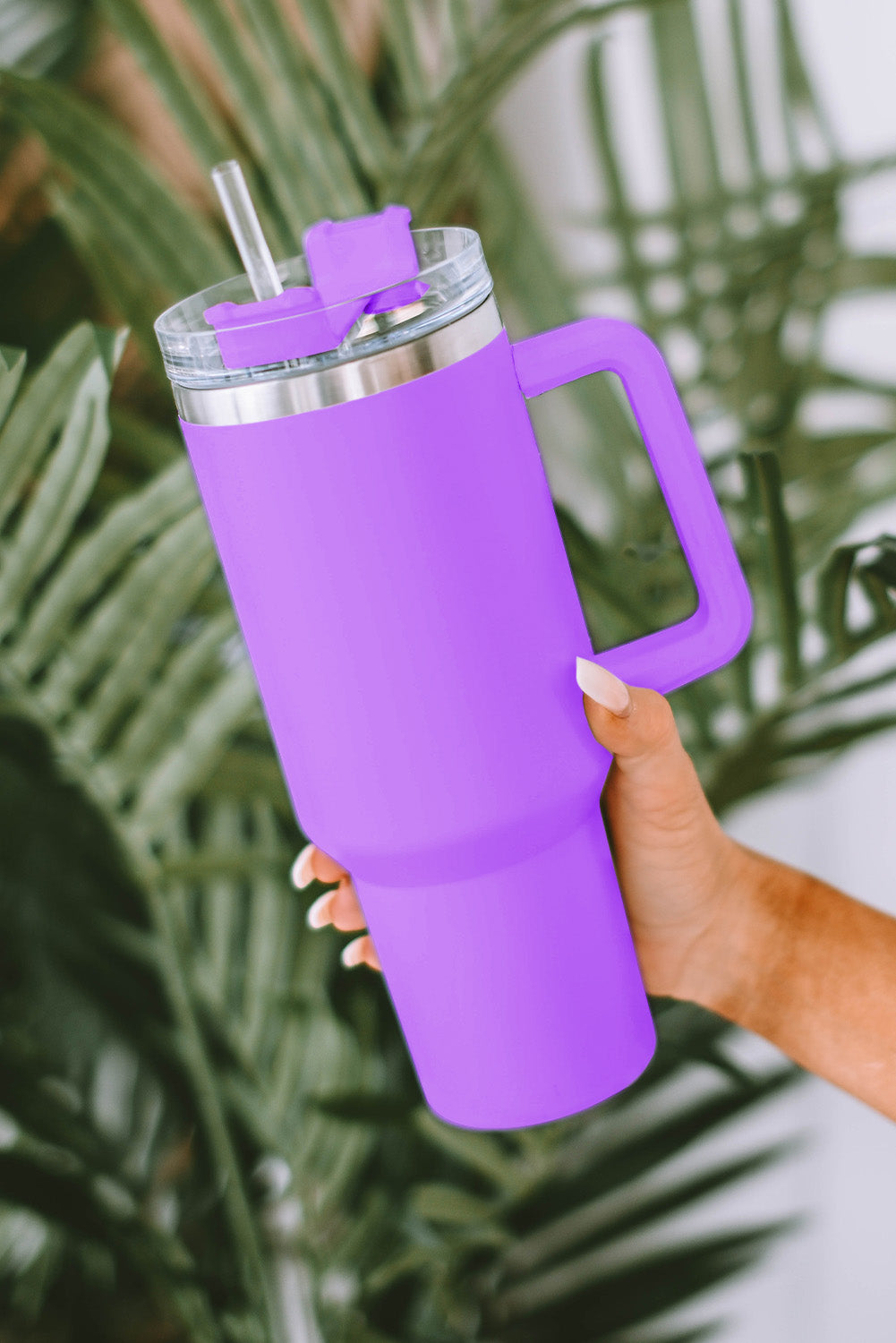 Green 304 Stainless Steel Insulated Tumbler Mug With Straw