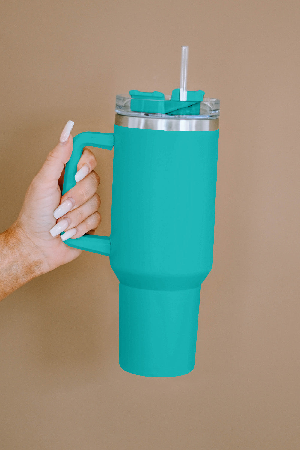 Green 304 Stainless Steel Insulated Tumbler Mug With Straw