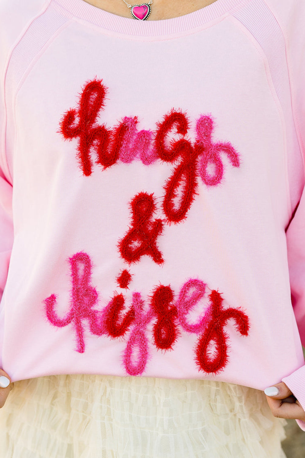 Pink Tinsel Hugs and Kisses Raglan Sleeve Sweatshirt