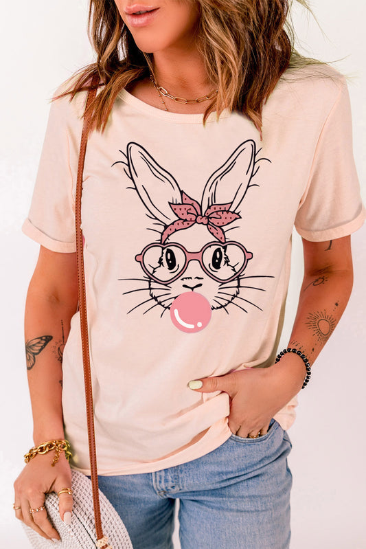 Easter Day Bunny Graphic Crew Neck Tee